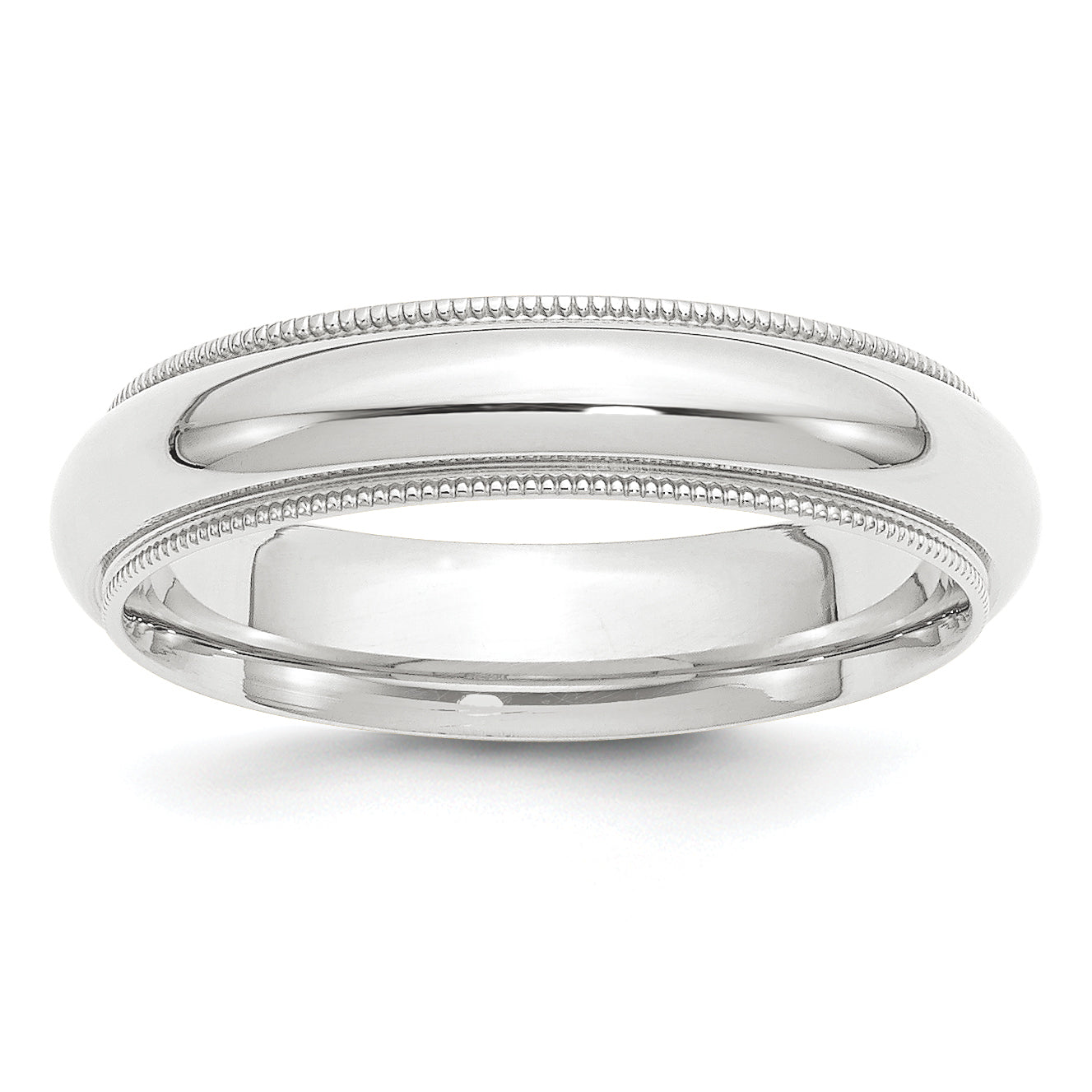 Platinum 5mm Polished Milgrain Comfort Fit Wedding Band