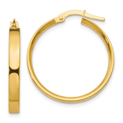 14K Yellow Gold 3mm Medium Hoop Earrings