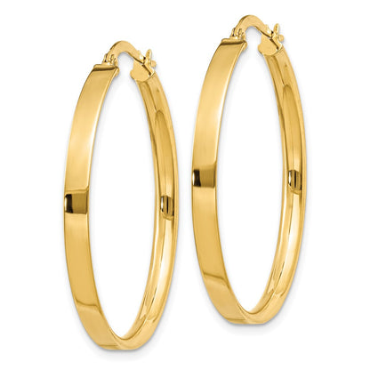 14K Yellow Gold 3mm Xl Hoop Earrings