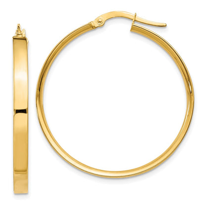 14K Yellow Gold 3mm Xl Hoop Earrings