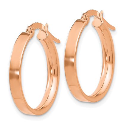 14K Rose Gold 3mm Small Hoop Earrings