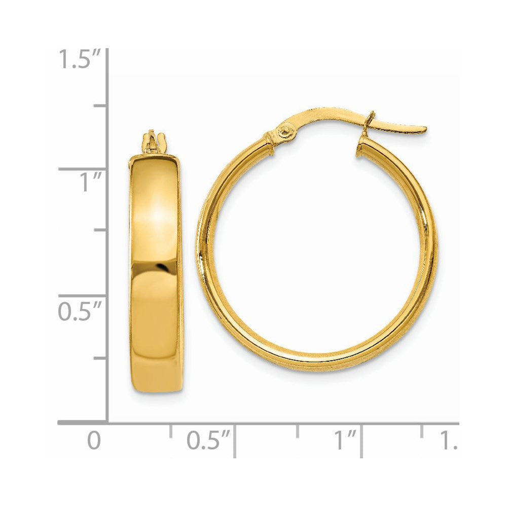 14K Yellow Gold 4.75mm Large Hoop Earrings