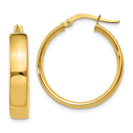 14K Yellow Gold 4.75mm Large Hoop Earrings