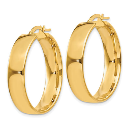 14K Yellow Gold 6.75mm Hoop Earrings