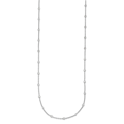 Platinum Herco Polished Bezel Set 30 Lab Grown Diamond Station 18 Inch Necklace