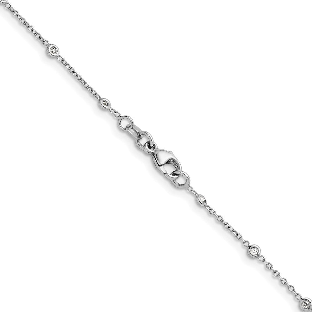 Platinum Herco Polished Bezel Set 28 Lab Grown Diamond Station 16 Inch Necklace