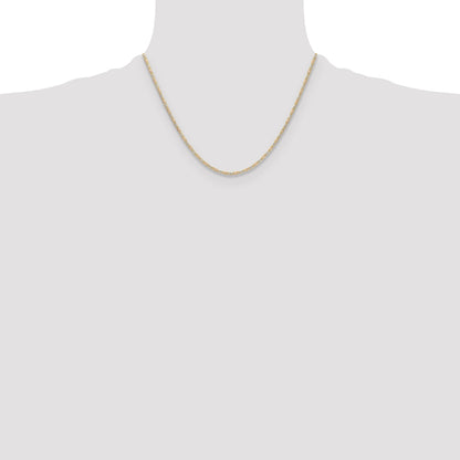 18 Inch 14K Tri-Color 2.0mm Gold Pav Valentino Chain Necklace