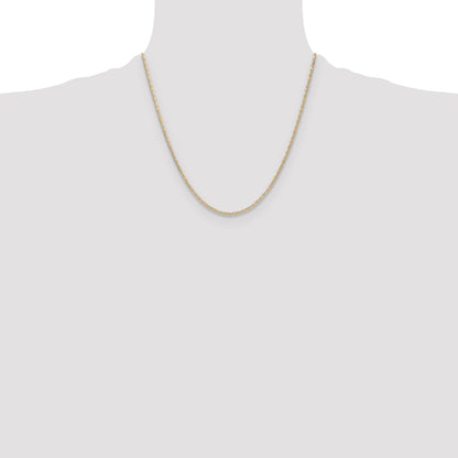 2 Inch 14K Tri-Color 2.0mm Gold Pav Valentino Chain Necklace