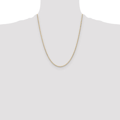 22 Inch 14K Tri-Color 2.0mm Gold Pav Valentino Chain Necklace