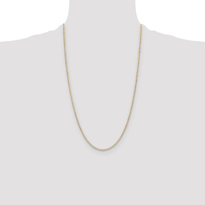 26 Inch 14K Tri-Color 2.0mm Gold Pav Valentino Chain Necklace