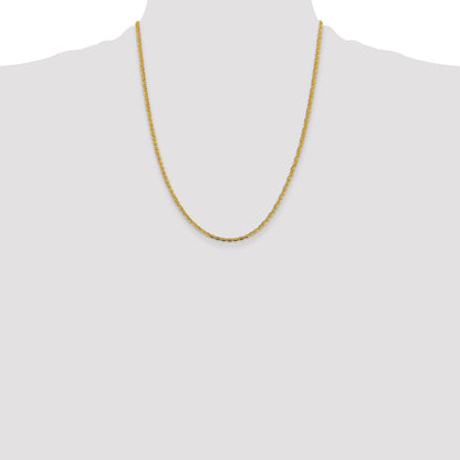 14K Tri-Color 22 Inch 2.75mm Pav Valentino With Lobster Clasp Chain Necklace