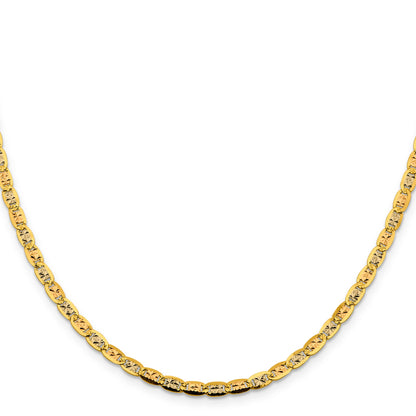 14K Tri-Color 16 Inch 3.8mm Pav Valentino With Lobster Clasp Chain Necklace