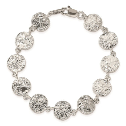 7 Inch Sterling Silver Sand Dollars Bracelet