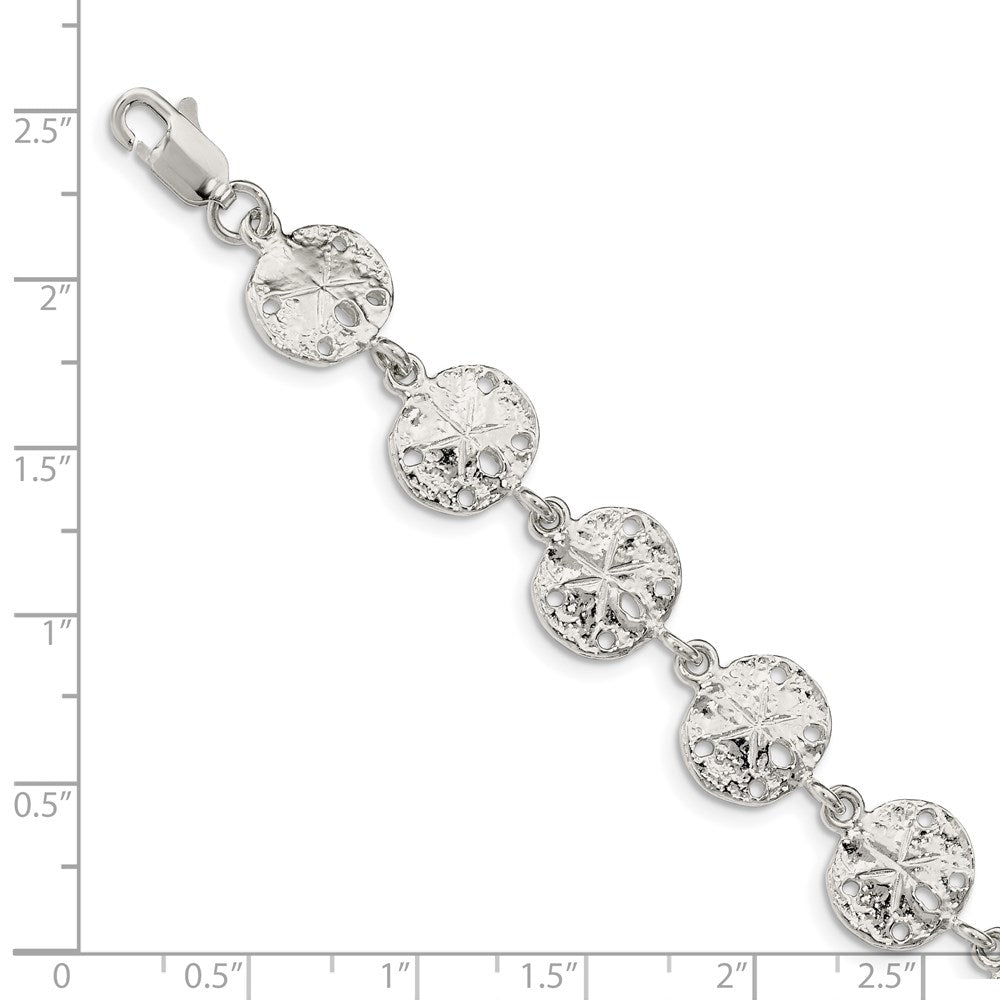 7 Inch Sterling Silver Sand Dollars Bracelet