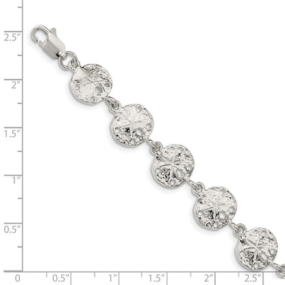 7 Inch Sterling Silver Sand Dollars Bracelet