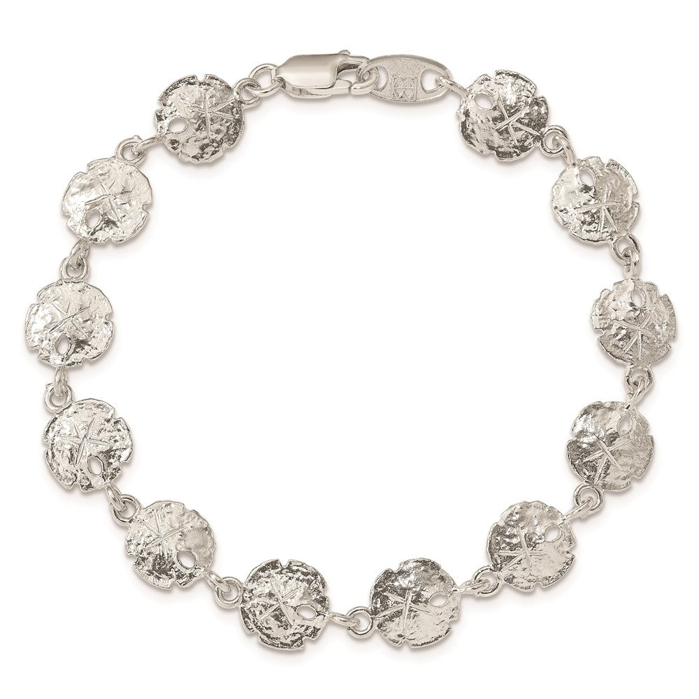 7 Inch Sterling Silver Sand Dollars Bracelet