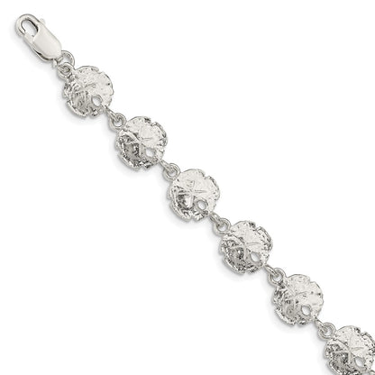 7 Inch Sterling Silver Sand Dollars Bracelet