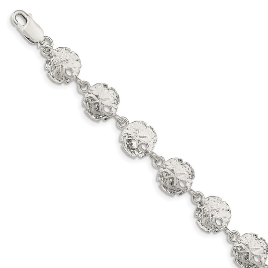 7 Inch Sterling Silver Sand Dollars Bracelet