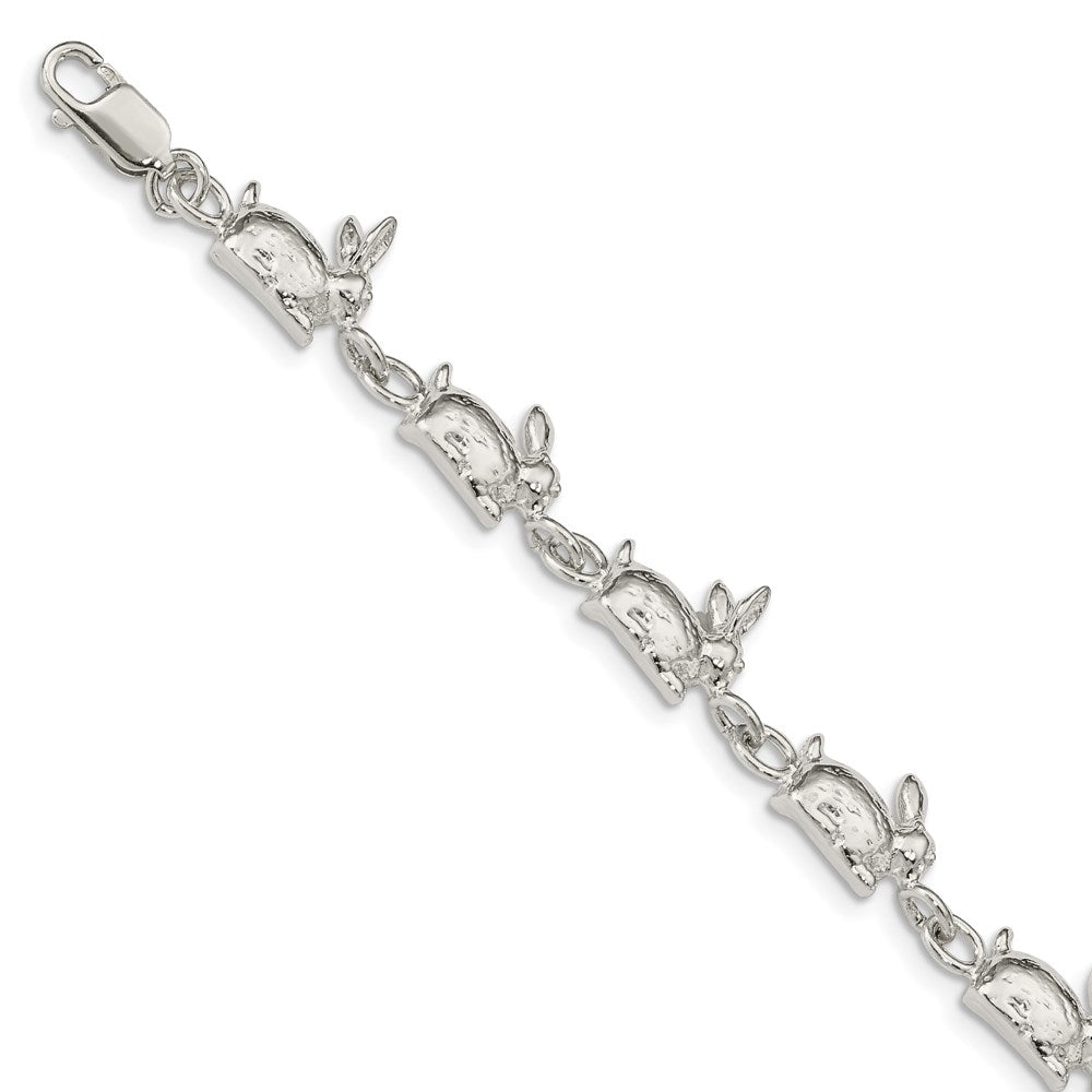 7 Inch Sterling Silver Rabbits Bracelet