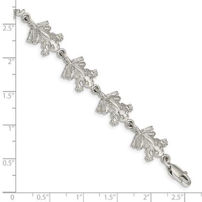 7 Inch Sterling Silver Frogs Bracelet