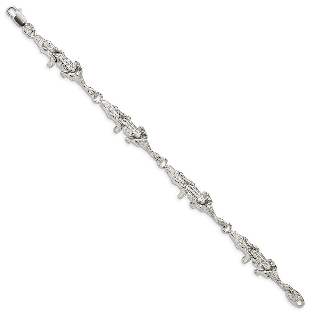 7 Inch Sterling Silver Alligator Bracelet