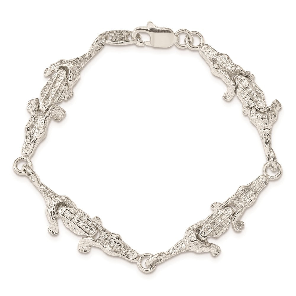 7 Inch Sterling Silver Alligator Bracelet