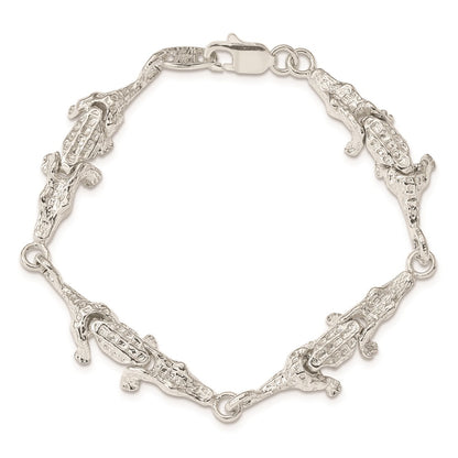 7 Inch Sterling Silver Alligator Bracelet