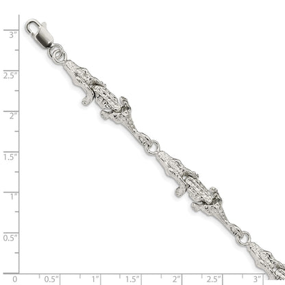 7 Inch Sterling Silver Alligator Bracelet
