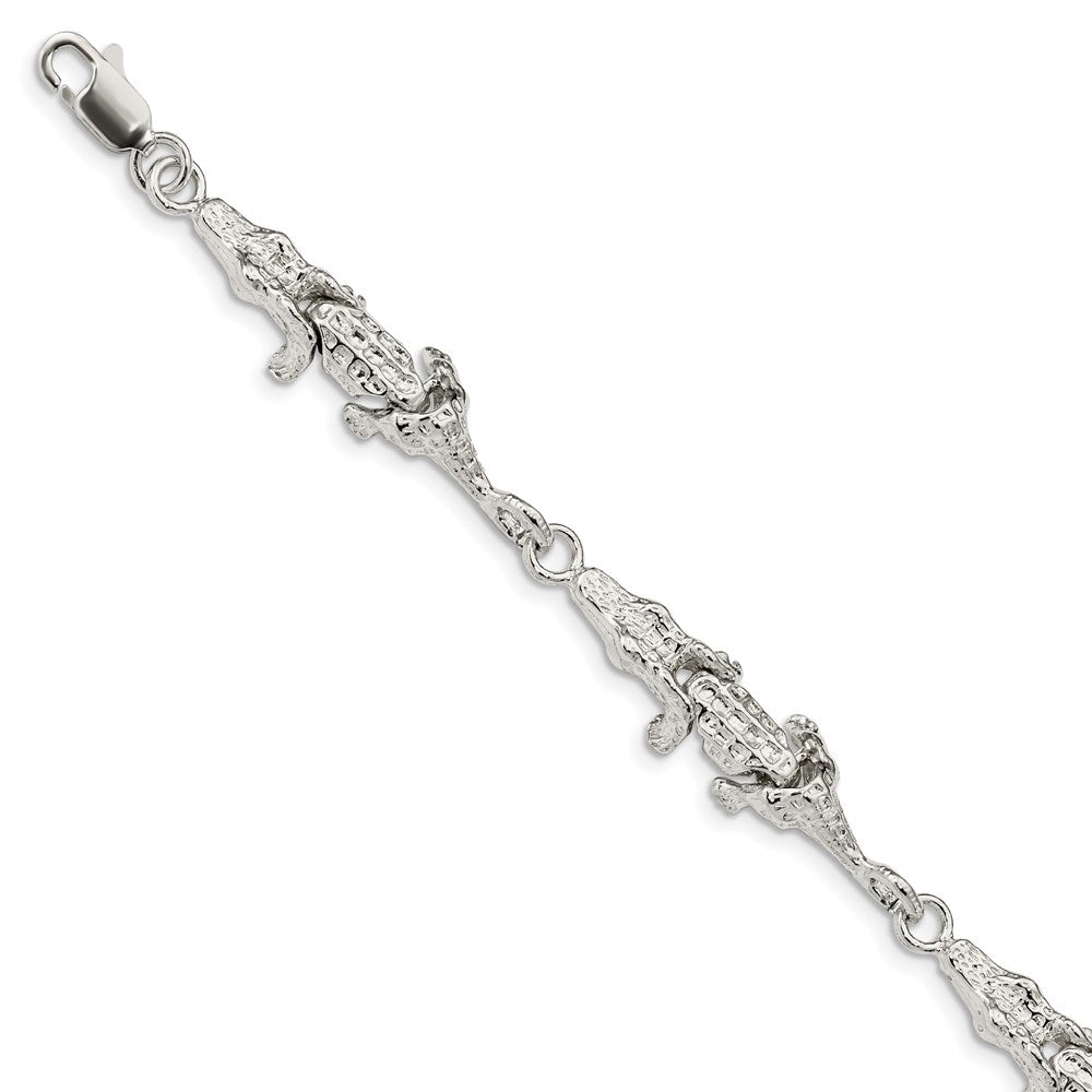7 Inch Sterling Silver Alligator Bracelet