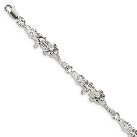 7 Inch Sterling Silver Alligator Bracelet