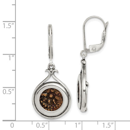 Sterling Silver Ancient Coins And Bronze Antiqued Widow'S Mite Coin Leverback Dangle Earrings With A Certificate Of Authenticity