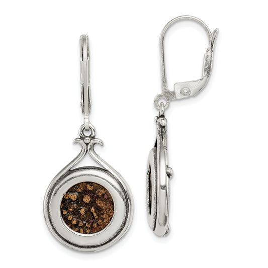 Sterling Silver Ancient Coins And Bronze Antiqued Widow'S Mite Coin Leverback Dangle Earrings With A Certificate Of Authenticity