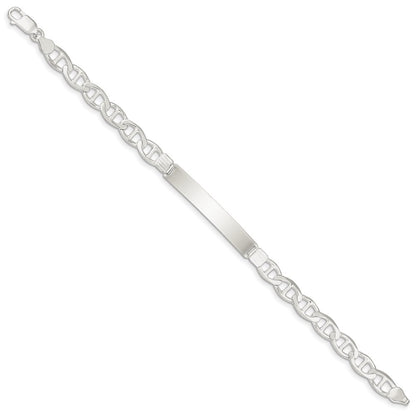 8 Inch Sterling Silver Anchor Id Bracelet
