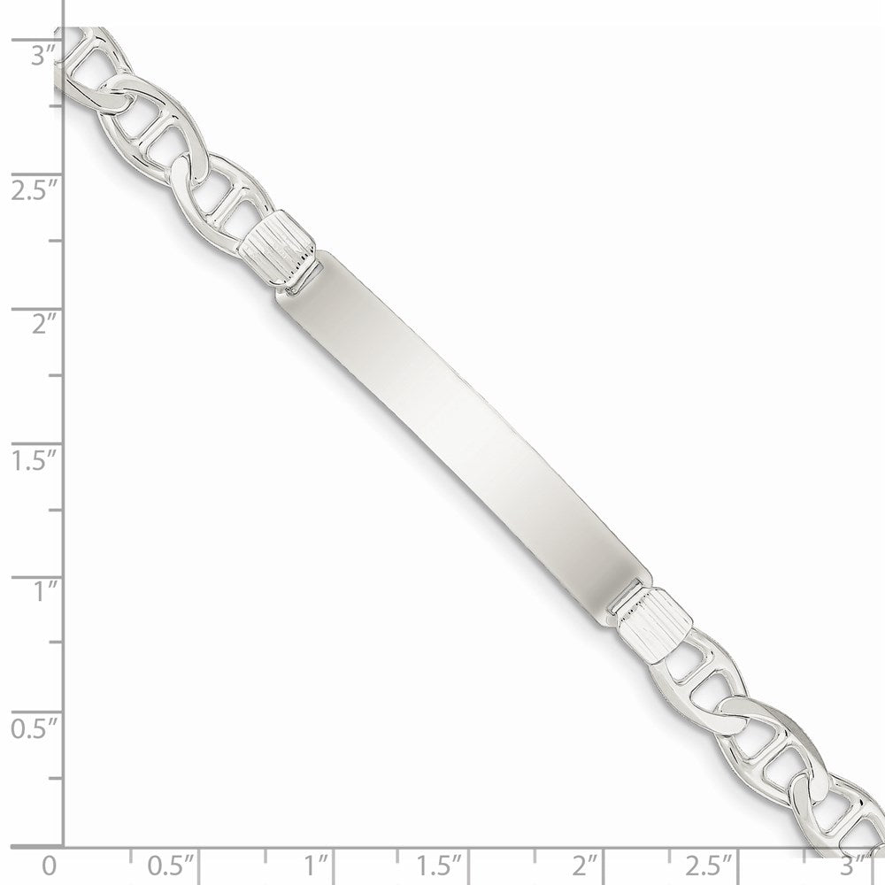 8 Inch Sterling Silver Anchor Id Bracelet