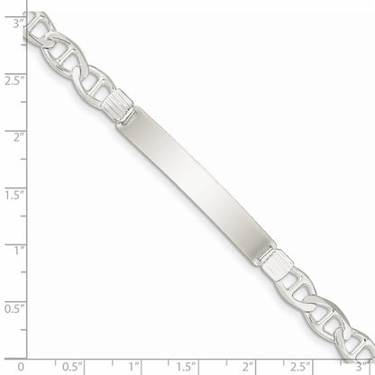 8 Inch Sterling Silver Anchor Id Bracelet