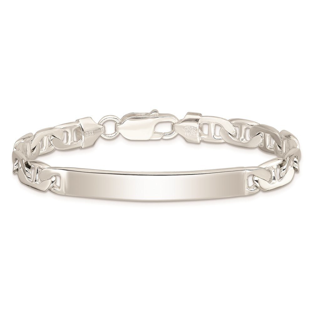 8 Inch Sterling Silver Anchor Id Bracelet