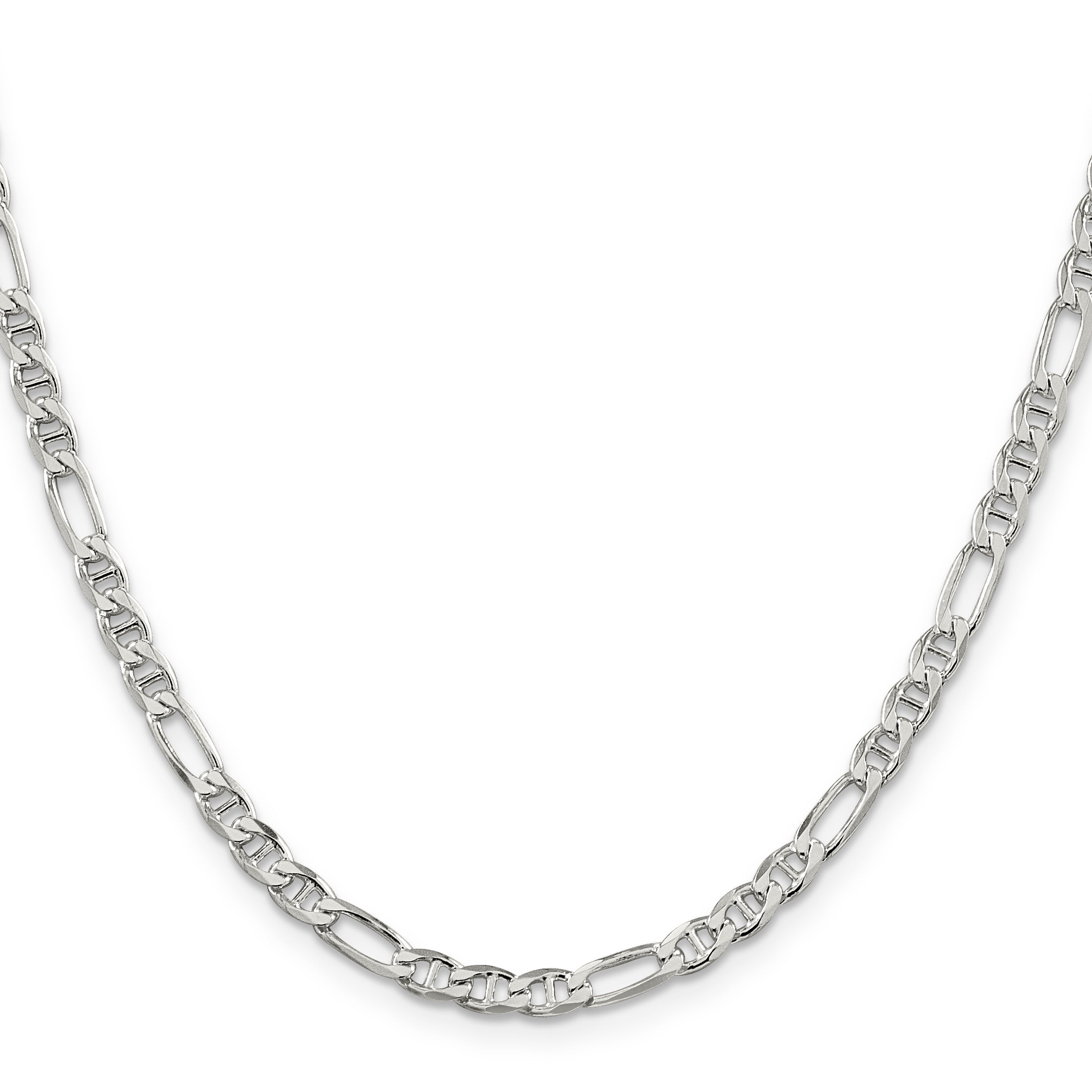 18 Inch Sterling Silver 3.75mm Figaro Anchor Chain Necklace
