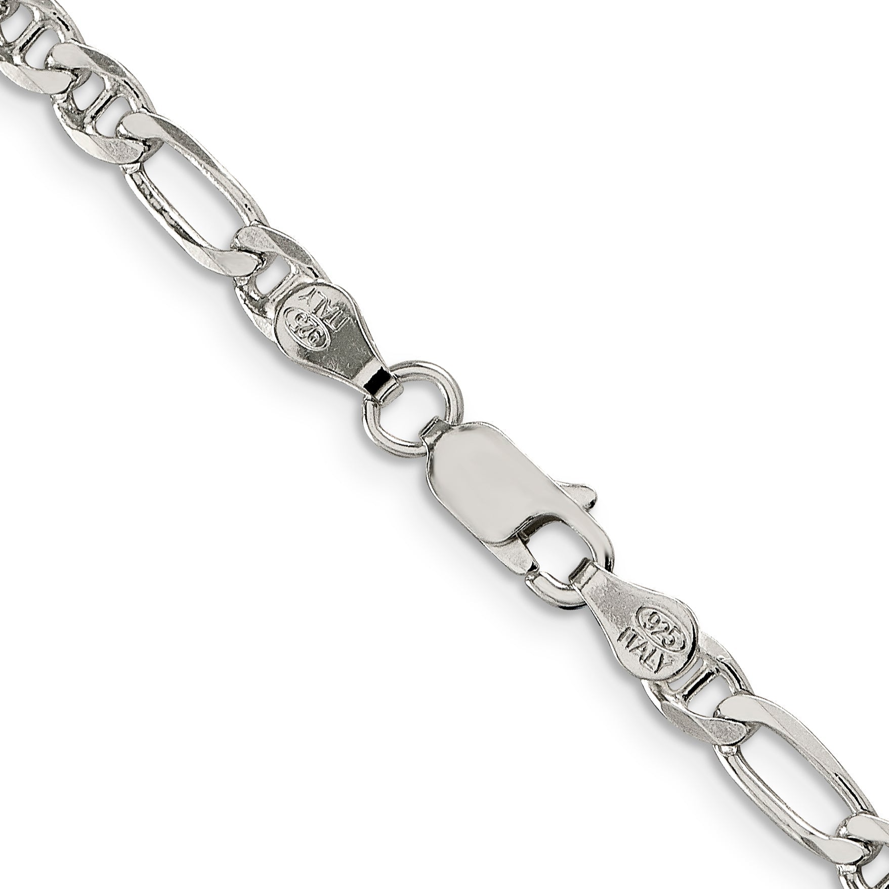 20 Inch Sterling Silver 3.75mm Figaro Anchor Chain Necklace