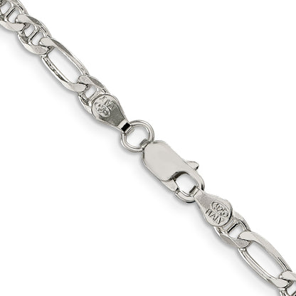 28 Inch Sterling Silver 3.75mm Figaro Anchor Chain Necklace