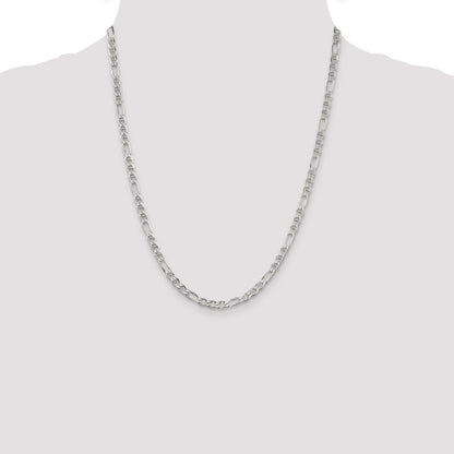 22 Inch Sterling Silver 3.75mm Figaro Anchor Chain Necklace