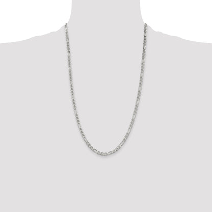 26 Inch Sterling Silver 3.75mm Figaro Anchor Chain Necklace