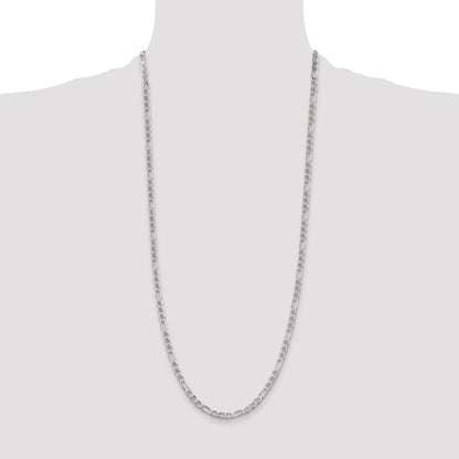 30 Inch Sterling Silver 3.75mm Figaro Anchor Chain Necklace