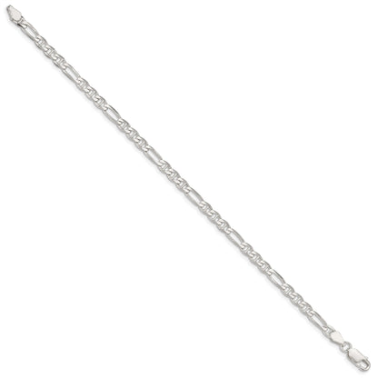 8 Inch Sterling Silver 3.75mm Figaro Anchor Chain Bracelet