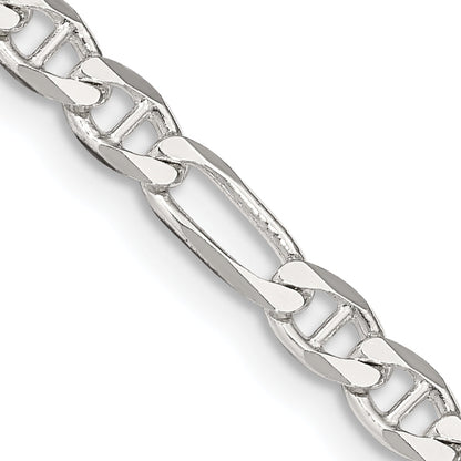18 Inch Sterling Silver 3.75mm Figaro Anchor Chain Necklace