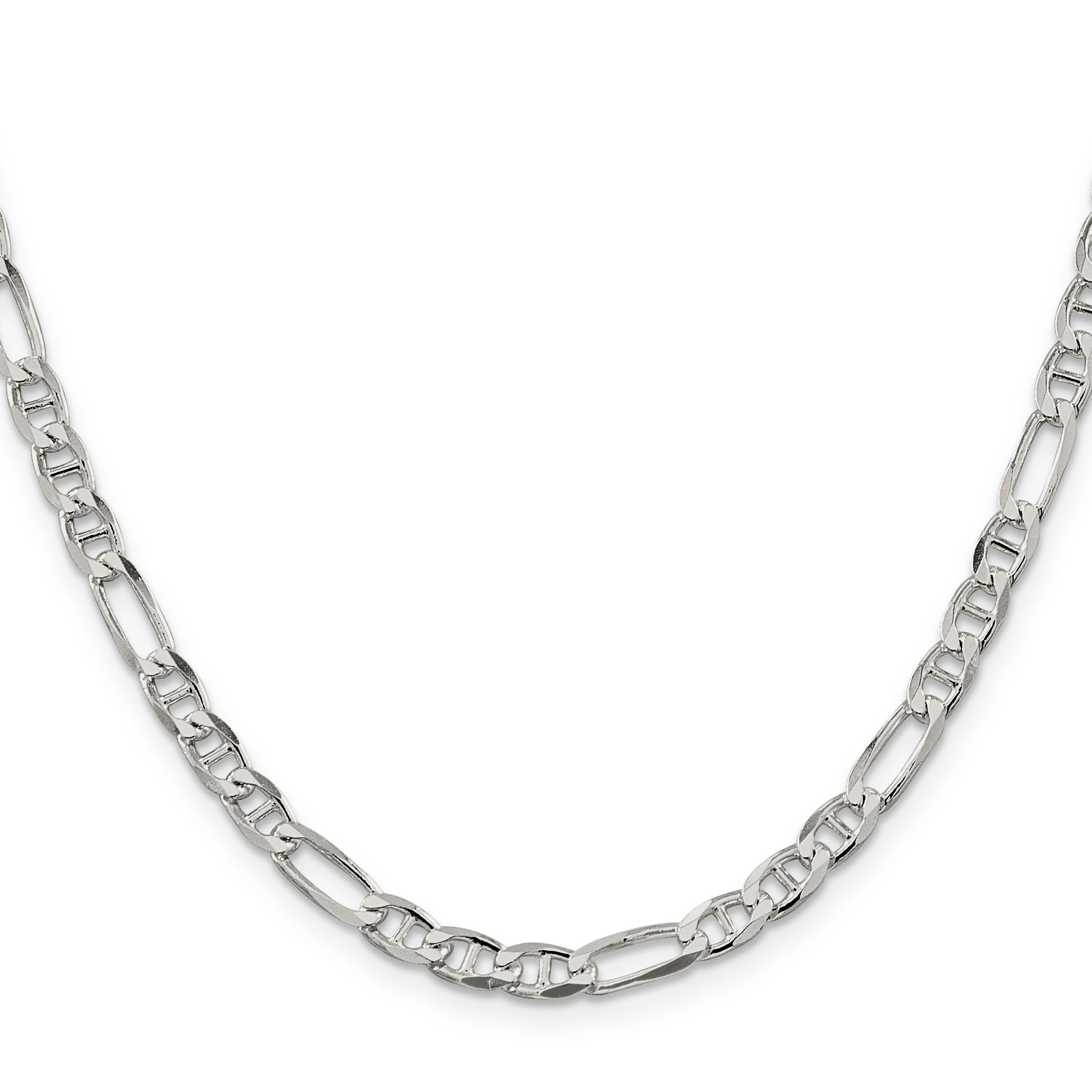 22 Inch Sterling Silver 4.5mm Figaro Anchor Chain Necklace