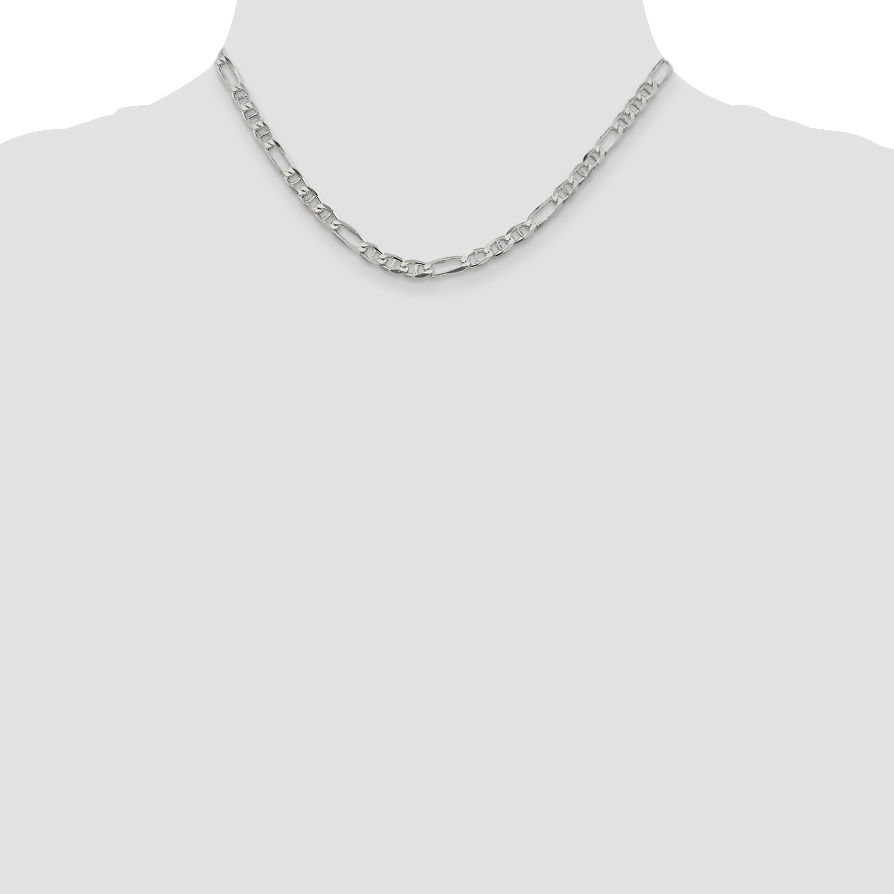 16 Inch Sterling Silver 4.5mm Figaro Anchor Chain Necklace