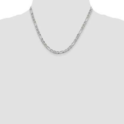 18 Inch Sterling Silver 4.5mm Figaro Anchor Chain Necklace