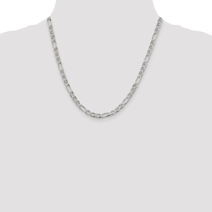 20 Inch Sterling Silver 4.5mm Figaro Anchor Chain Necklace