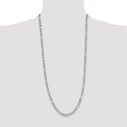 30 Inch Sterling Silver 4.5mm Figaro Anchor Chain Necklace