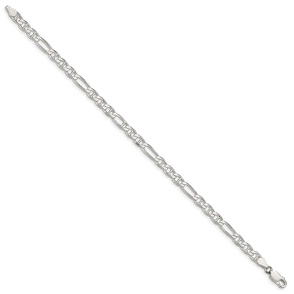 8 Inch Sterling Silver 4.5mm Figaro Anchor Chain Bracelet